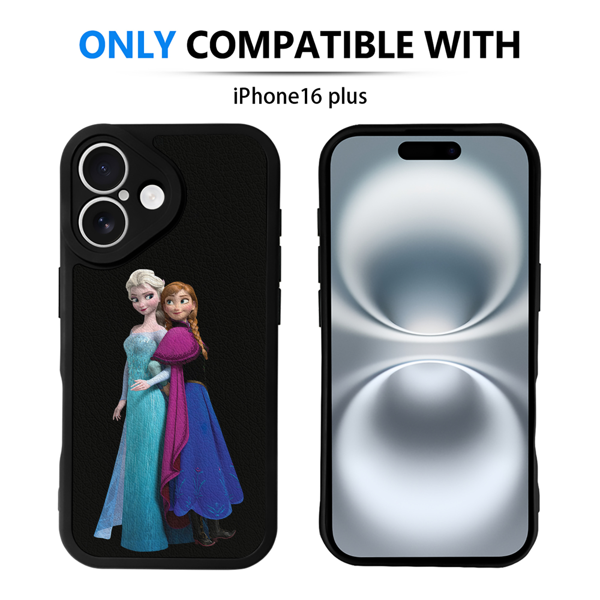 （画像用） アナと雪の女王 アンナ エルサ Frozen Anna Elsa 【iPhone 16シリーズ対応】シリコンスマホケース（レザー調） 材質：シリコン